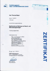 Sachkunde zur Wartung von Rauch-und Wärmeabzugsanlagen